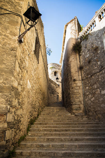 istock Medieval narrow stone street with steps in Girona, Spain 1756419254