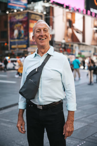 istock Senior man portait in Times Square 1756419376