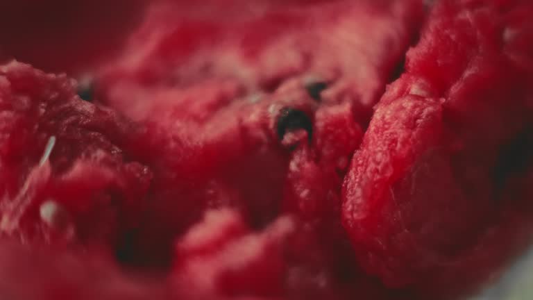 Broken watermelon on the floor