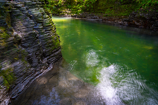 Photography of springs, pure and natural emerald water