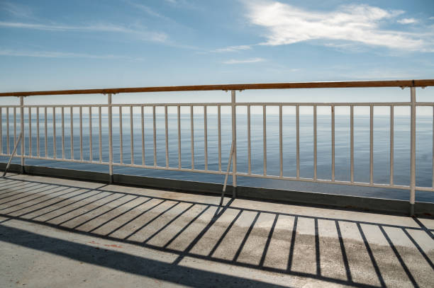istock Ship railing with a view of the sea 1756432965