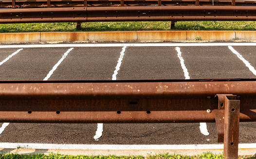 Rusty guard rails on a road