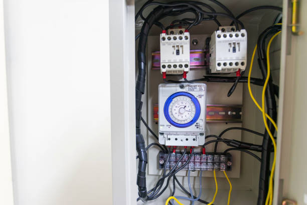 istock Electrical cabinet timer used to power large electrical equipment. 1756434577