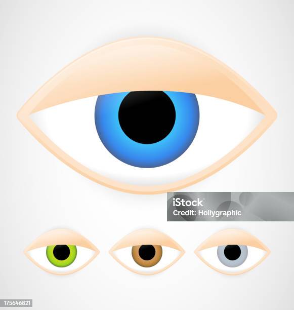 Conjunto De Olhos - Arte vetorial de stock e mais imagens de Olho - Olho, Cansado, Piscar