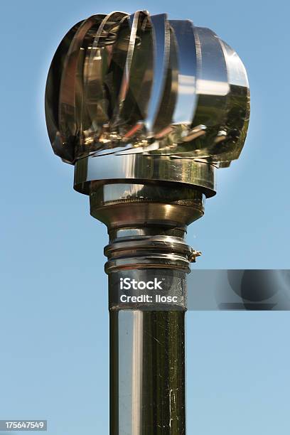 Steel Rotor On Top Of A Chimneypot With Sky Background Stock Photo - Download Image Now