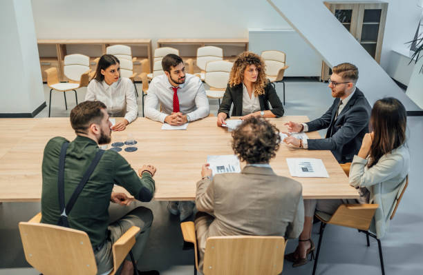 istock Business people having serious meeting negotiation 1756481644