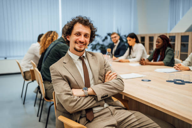 istock Young businessman in a conference room 1756487207