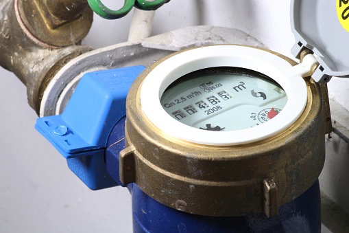 water meter installed in private household