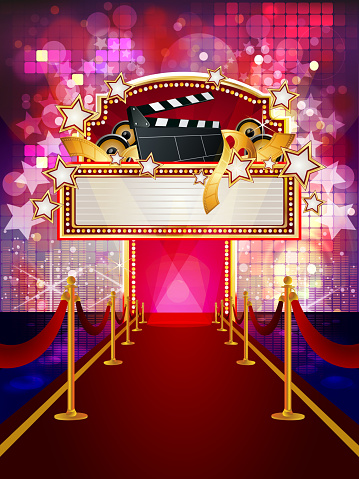 Filmy Marquee Display with Red Carpet