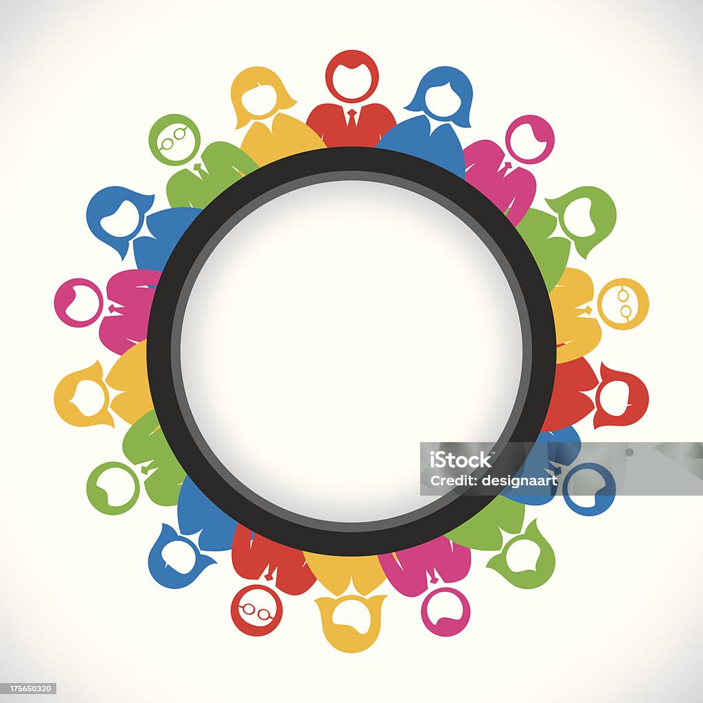 social people vector colorful people around connect each other vector Circle stock vector