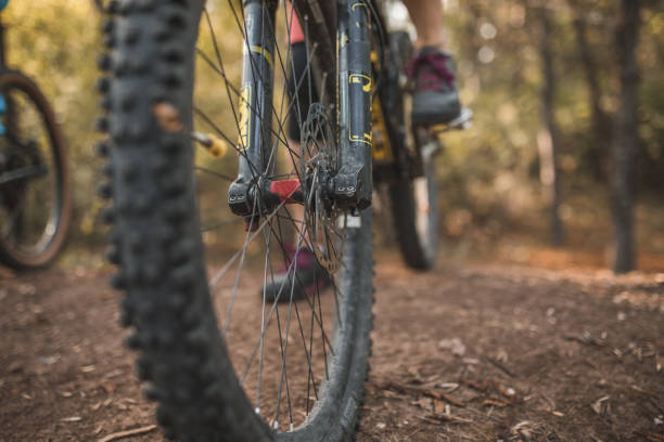 istock A close-up shot of downhill mountain biking wheels, with copy space 1756515599