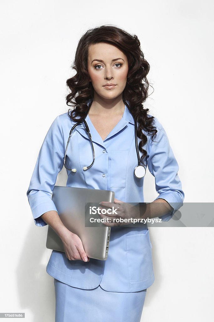 Frau Arzt für einen laptop - Lizenzfrei Laptop Stock-Foto