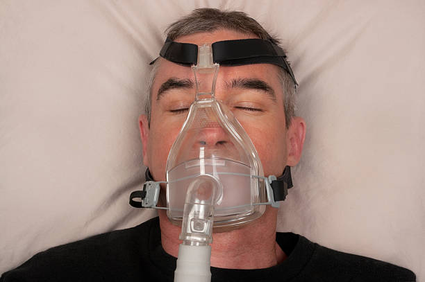 Sleep Apnea and CPAP stock photo