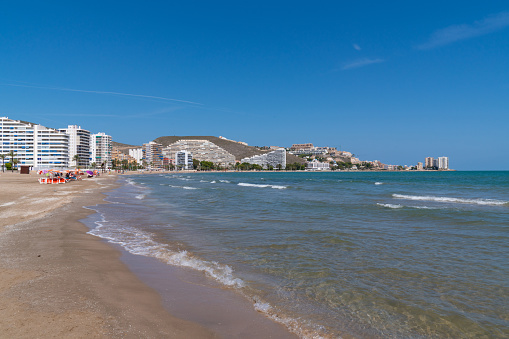 Cullera beach Spain beautiful spanish tourist destination on the Mediterranean Sea
