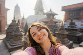Selfie of woman in  Kathmandu