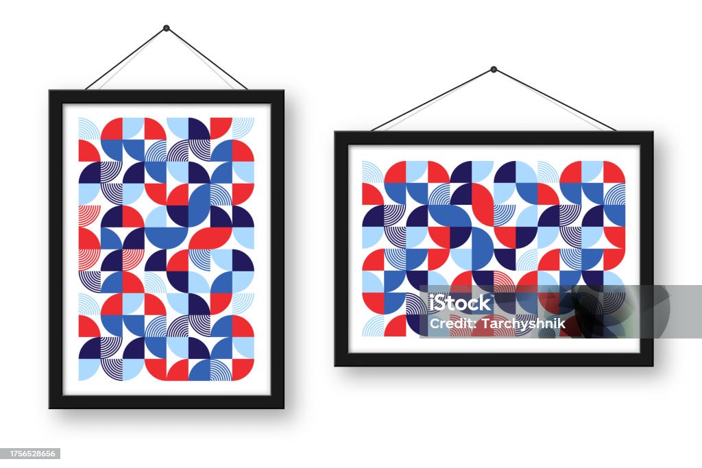 Geometric Patterned Photframe Picture Frame With Geometric Trendy Pattern Bauhaus Style Modern ...