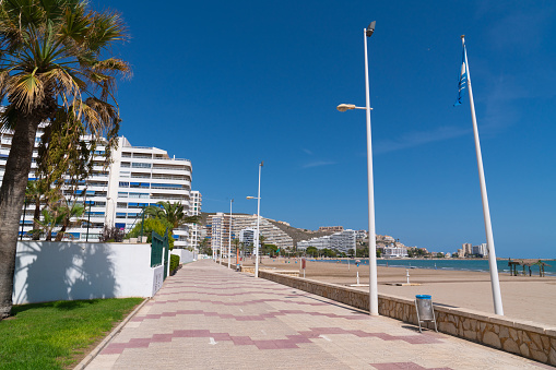 Seafront promenade Cullera Spain beautiful tourist town in the Valencian Community