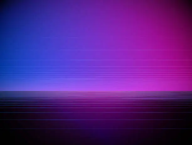 Vector illustration of Retro purple vapor-wave horizon background