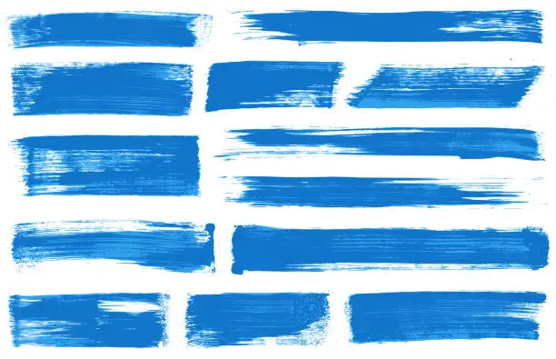 Vector illustration of Blue Grunge paint brush stroke banners
