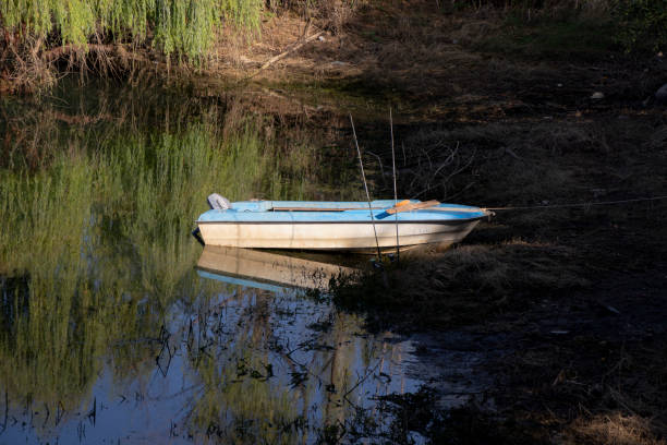 istock Small boat in the swamp water 1756544451