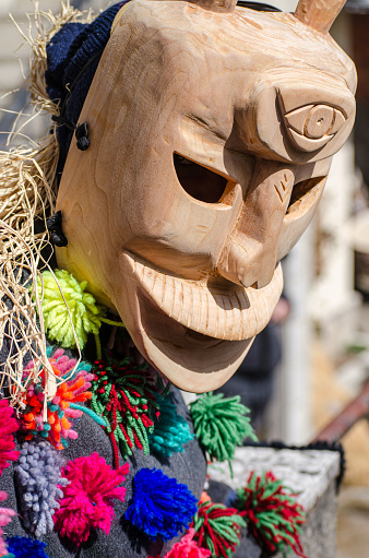 Traditional mask of the carnival of Lazarim. Portugal. Careto do Lazarim. Entroido