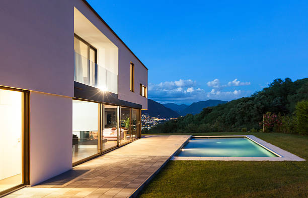istock A modern hillside villa with an outdoor pool 175655143