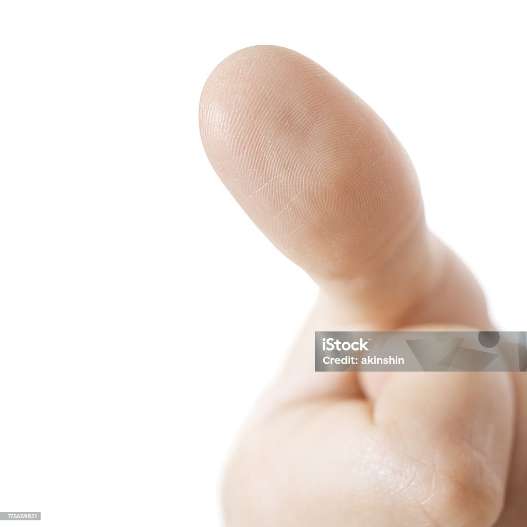 Dedo presiona el botón huellas dactilares de la muestra o gesto de ok - Foto de stock de Empujar libre de derechos
