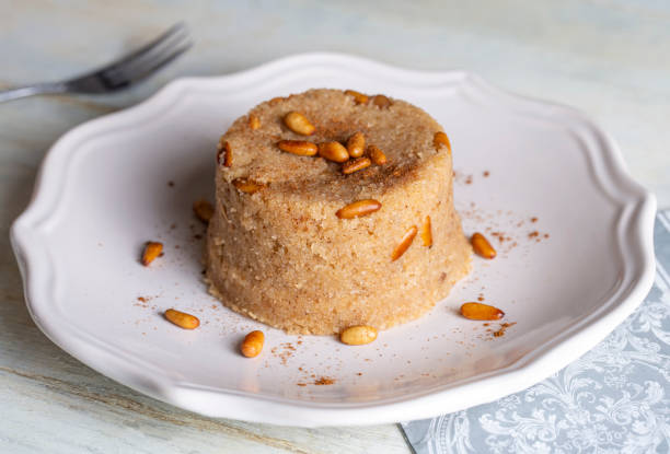 istock Traditional Turkish desserts; Semolina halva with orange (Turkish name; portakalli irmik helvasi) 1756609850