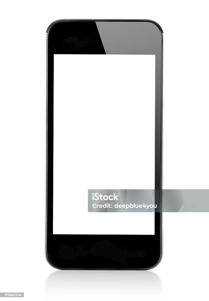 Generico smartphone con schermo bianco isolato - Foto stock royalty-free di Accessibilità