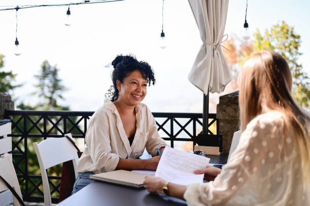 istock HR manager during a job interview outdoors. 1756646154