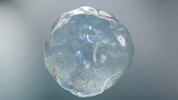 istock Abstract liquid transparent bubbles, Realistic Water Drops splashing in a sphere, surreal ball or sphere, motion turbulence, particles flow, magical Bright blue glowing atoms, 3d render 1756651529