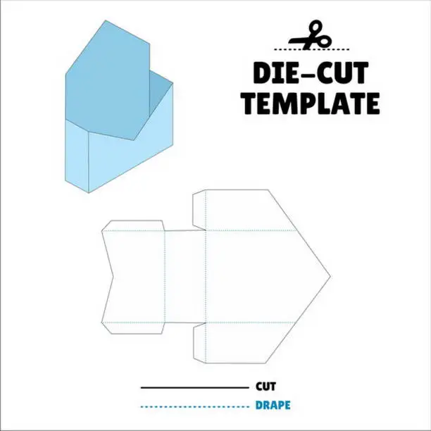 Vector illustration of Box With Flip Lid Packaging Die Cut Template Design. 3D Mock Up. - Template Caixa de embalagem die corte modelo design. Sacola, Envelope - Caixa Envelope - Letter