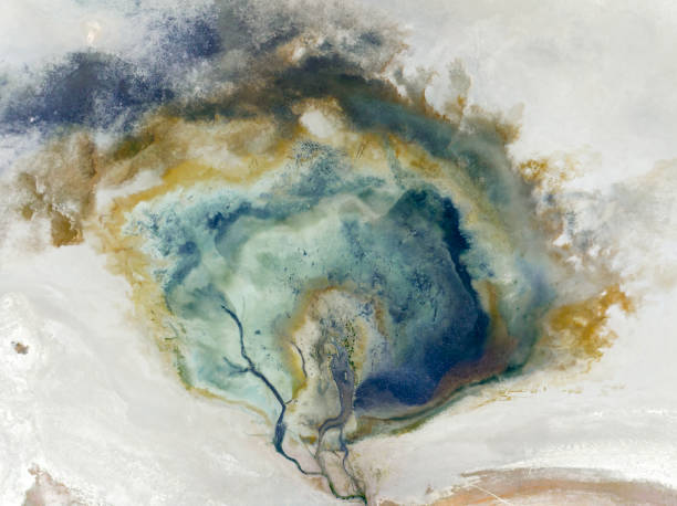 istock Natural shapes and textures on lake 1756657476