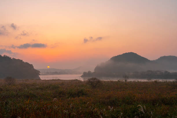 Sunrise in the water fog (October 25, 2023, Yeongsan River, Naju-si, Jeollanam-do, Korea)
