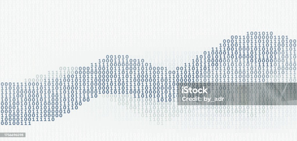 Binary Code Wave Vector Pattern With Digital Stream Stock Illustration ...