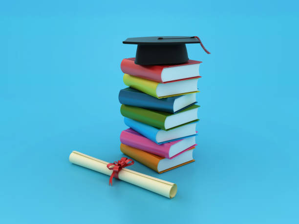 istock Stack of Books with Graduation Cap and Diploma 1756697659