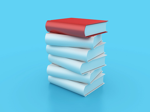 Stack of Books - Color Background - 3D Rendering