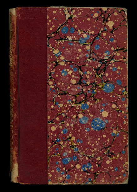 istock Antique Victorian Hardcover Book with Paper Marbling 1756700375