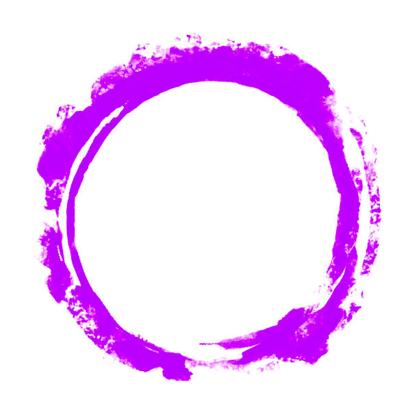 istock Circle of Magenta Watercolor Paint - Round Frame with Copy Space 1756760536