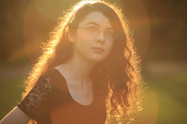 istock Beautiful girl seeing rainbow 175676467
