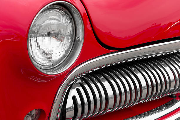 istock Front lights of an Old vintage car 175676680
