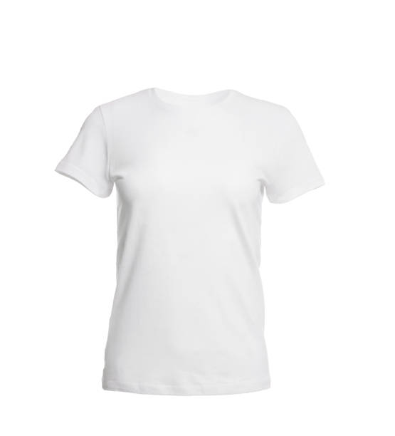 istock Stylish women's t-shirt isolated on white. Mockup for design 1756767521