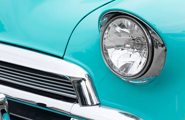 istock Front lights of an Old vintage car 175676847