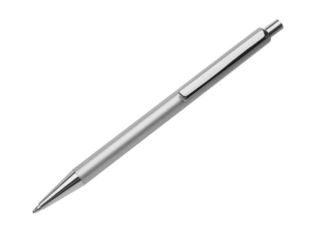 istock New stylish silver pen isolated on white 1756769143