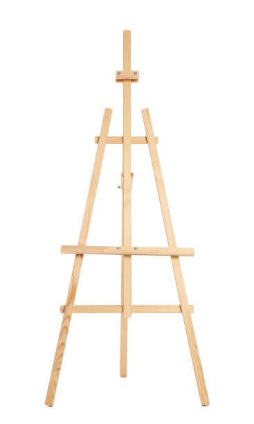 istock Wooden easel isolated on white. Artist's equipment 1756769689