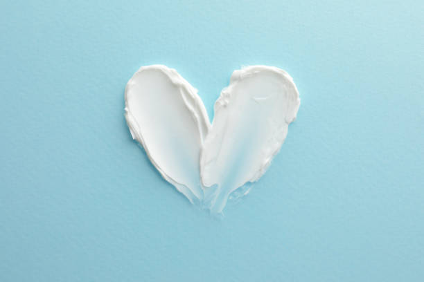istock Sample facial cream on turquoise background, top view 1756776566