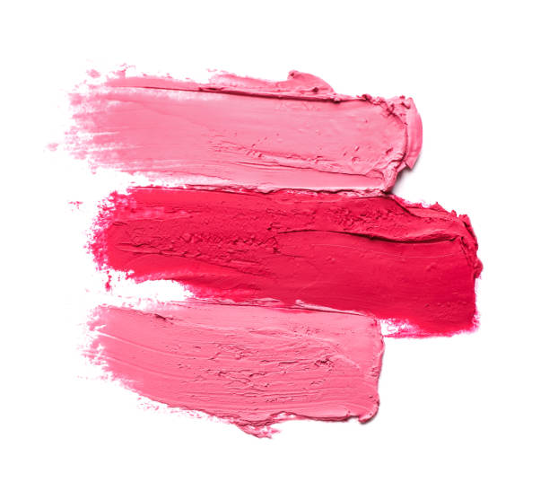istock Smears of bright lipsticks on white background, top view 1756777151