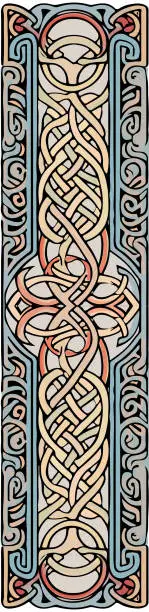 Vector illustration of Tall knotwork border