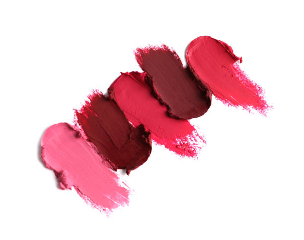 istock Smears of bright lipsticks on white background, top view 1756778241