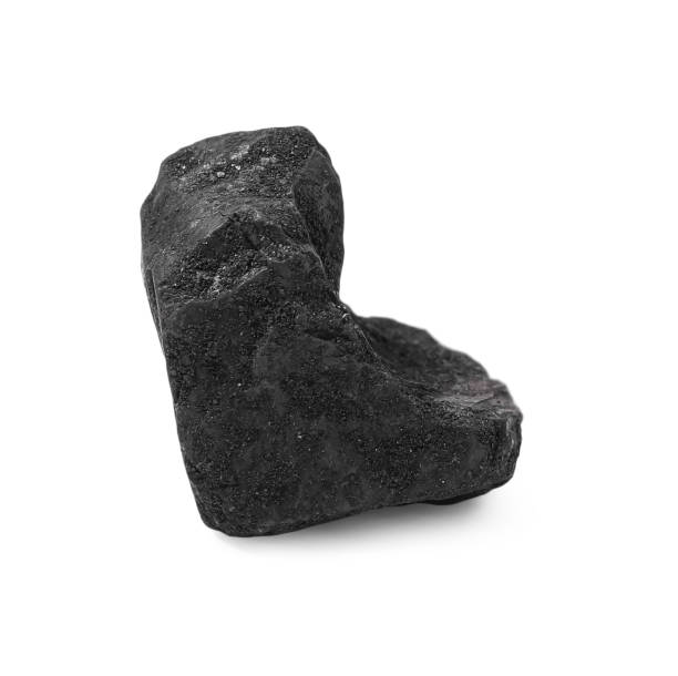 istock Piece of black coal isolated on white 1756786255